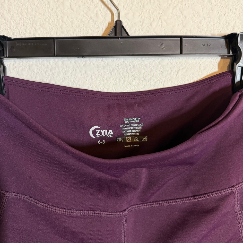 Zyia Active Purple High Waisted Pocket Crop Leggings Womens 6-8 Plum Yoga - Picture 7 of 9